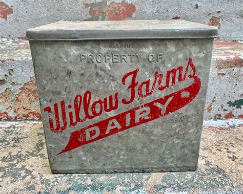 old metal dairy boxes|galvanized porch milk box.